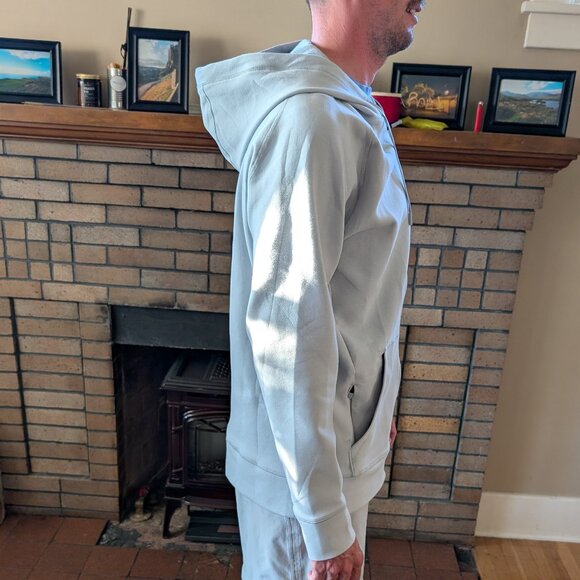 Ten Thousand Men's Midweight Tech Hoodie (Full Zip) Light Grey Large - Picture 4 of 9